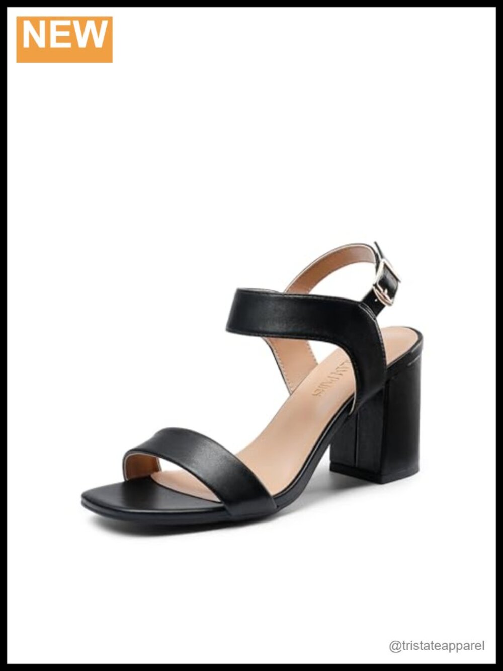 Women's Square Toe Block Heel Sandals Ankle Strap Ankle Strap Heels